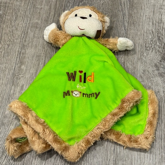 Okie Dokie Green Baby Security Blanket Monkey plush J13 - Picture 1 of 4